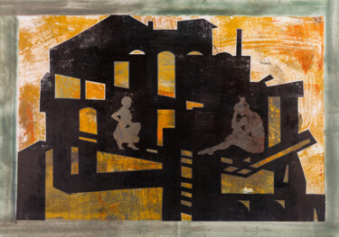 Printmaking titled "House" by Jan Bosak, Original Artwork, Monotype