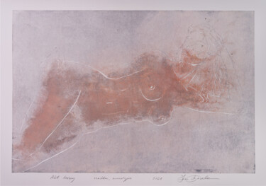 Gravures & estampes intitulée "Lying nude II" par Jan Bosak, Œuvre d'art originale, Monotype