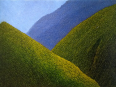 Pittura intitolato "Mountainscape III" da Jan De Vleeschauwer, Opera d'arte originale, Olio Montato su Telaio per barella in…
