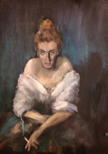 Painting titled "Woman" by Jan Kamyk, Original Artwork, Pastel