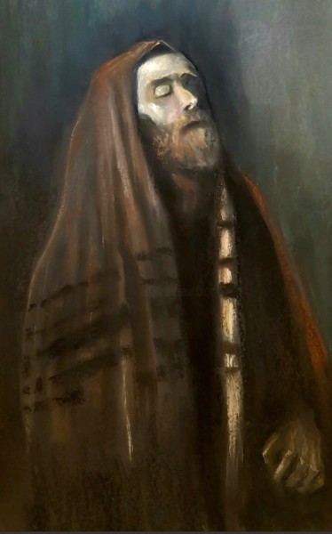 Painting titled "Talking with God" by Jan Kamyk, Original Artwork, Pastel