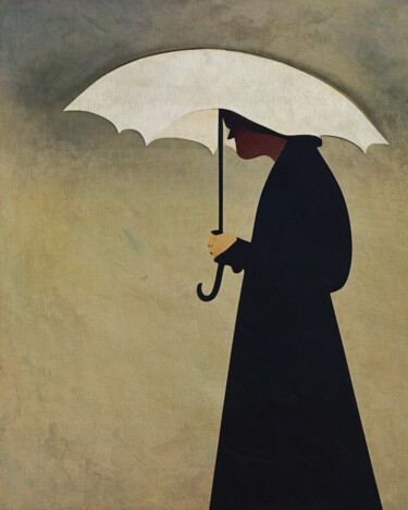 Картина под названием "The lady with an um…" - Jan Keteleer, Подлинное произведение искусства, Цифровая живопись