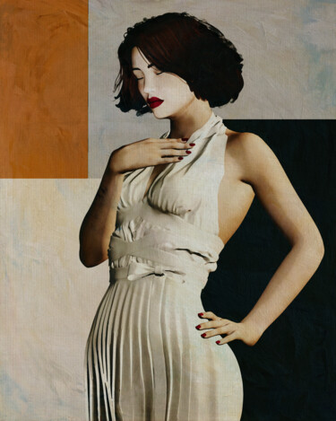 Painting titled "Vrouw in gedachten…" by Jan Keteleer, Original Artwork, Digital Painting