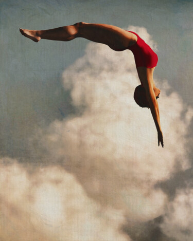 Цифровое искусство под названием "Woman Diving Into t…" - Jan Keteleer, Подлинное произведение искусства, 2D Цифровая Работа