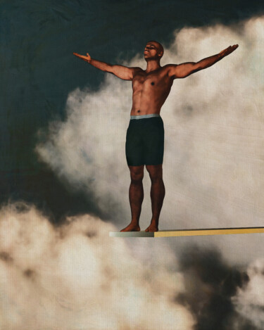 Grafika cyfrowa / sztuka generowana cyfrowo zatytułowany „Man Ready to Dive F…” autorstwa Jan Keteleer, Oryginalna praca, 2D…