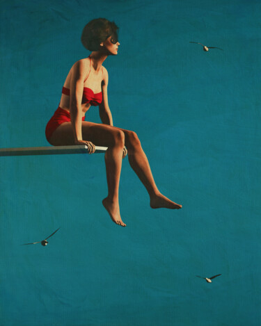 Arts numériques intitulée "A Woman Sitting On…" par Jan Keteleer, Œuvre d'art originale, Travail numérique 2D Monté sur Alum…