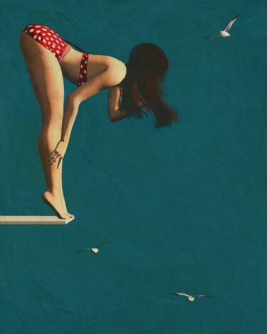 Картина под названием "Girl Wearing a Biki…" - Jan Keteleer, Подлинное произведение искусства, Цифровая живопись Установлен…