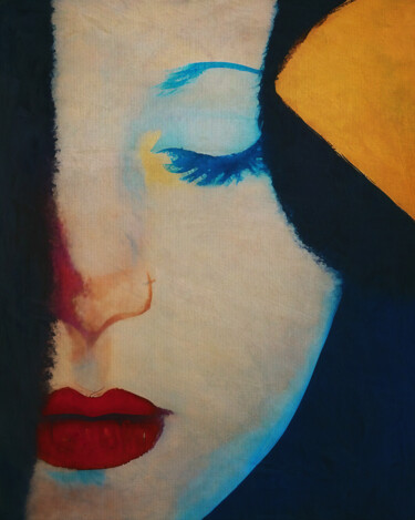 Arte digital titulada "Red lips and closed…" por Jan Keteleer, Obra de arte original, Trabajo Digital 2D