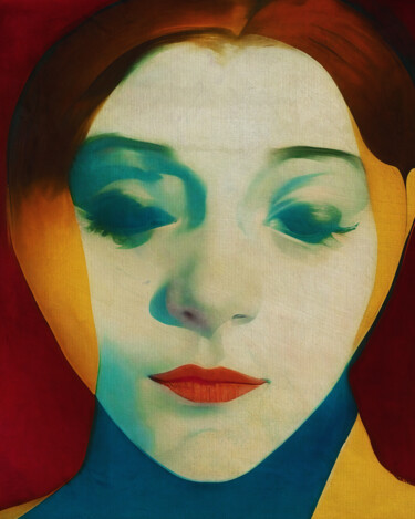Digital Arts με τίτλο "Red-haired woman wi…" από Jan Keteleer, Αυθεντικά έργα τέχνης, 2D ψηφιακή εργασία