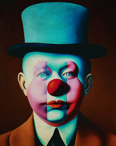 Digital Arts titled "Clown with a top hat" by Jan Keteleer, Original Artwork, 2D Digital Work