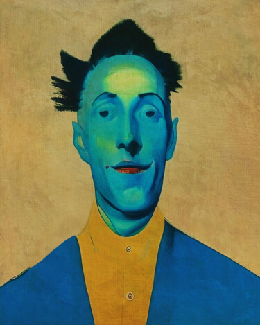 Digitale Kunst mit dem Titel "Man in blue" von Jan Keteleer, Original-Kunstwerk, 2D digitale Arbeit
