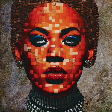 Grafika cyfrowa / sztuka generowana cyfrowo zatytułowany „The colored girl” autorstwa Jan Keteleer, Oryginalna praca, Fotogr…