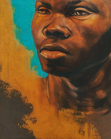 Malerei mit dem Titel "African man looks t…" von Jan Keteleer, Original-Kunstwerk, Digitale Malerei