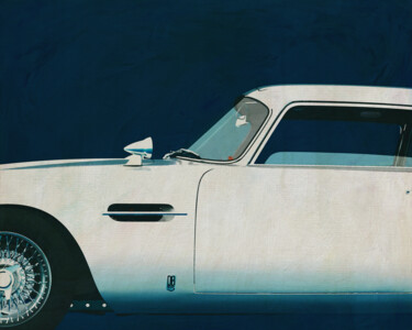 Arts numériques intitulée "Aston Martin DB5" par Jan Keteleer, Œuvre d'art originale, Peinture numérique Monté sur Aluminium