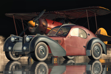 Digital Arts titled "Bugatti 57-SC Atlan…" by Jan Keteleer, Original Artwork, 3D Modeling