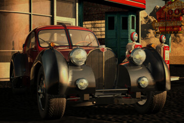 Arts numériques intitulée "1938 Bugatti Atlant…" par Jan Keteleer, Œuvre d'art originale, Modélisation 3D