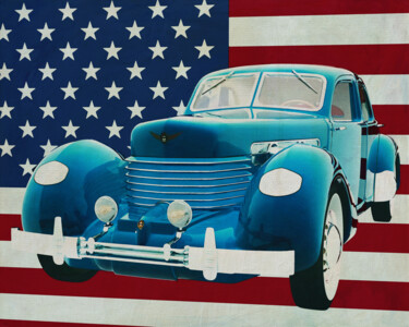 Digital Arts titled "Cord 812 Sedan 1936…" by Jan Keteleer, Original Artwork, Digital Painting