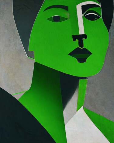 Malerei mit dem Titel "Portrait of a woman…" von Jan Keteleer, Original-Kunstwerk, Digitale Malerei