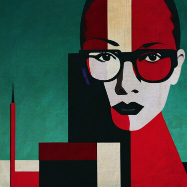 Peinture intitulée "The woman with a vi…" par Jan Keteleer, Œuvre d'art originale, Peinture numérique