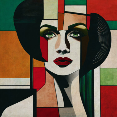 Malerei mit dem Titel "The confident woman" von Jan Keteleer, Original-Kunstwerk, Digitale Malerei