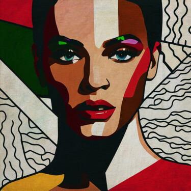 Peinture intitulée "Monica a hard lady" par Jan Keteleer, Œuvre d'art originale, Peinture numérique