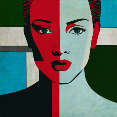 Digitale Kunst mit dem Titel "Portrait of Sandrine" von Jan Keteleer, Original-Kunstwerk, Digitale Malerei