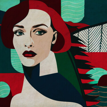 「The woman standing…」というタイトルのデジタルアーツ Jan Keteleerによって, オリジナルのアートワーク, デジタル絵画