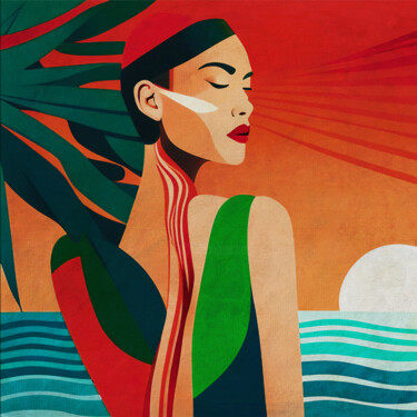 Digitale Kunst getiteld "Summer girl" door Jan Keteleer, Origineel Kunstwerk, Digitaal Schilderwerk
