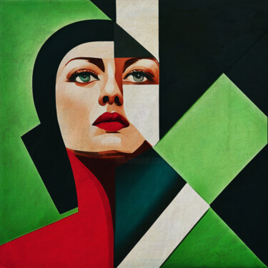 Pintura intitulada "Woman looking up" por Jan Keteleer, Obras de arte originais, Pintura digital