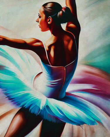 Картина под названием "Ballet dancer in fu…" - Jan Keteleer, Подлинное произведение искусства, Цифровая живопись