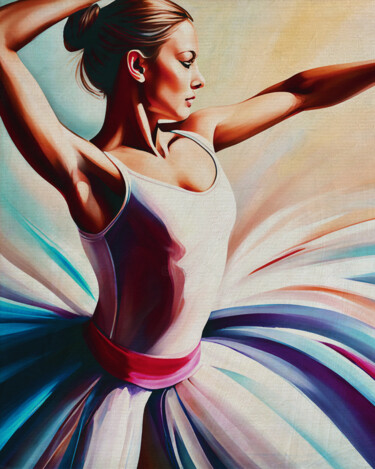 Pintura titulada "Ballerina dancing c…" por Jan Keteleer, Obra de arte original, Pintura Digital
