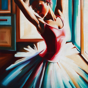 Painting titled "Ballerina in the ro…" by Jan Keteleer, Original Artwork, Digital Painting