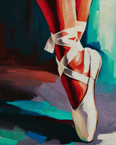 Pintura intitulada "Ballerina feet clos…" por Jan Keteleer, Obras de arte originais, Pintura digital