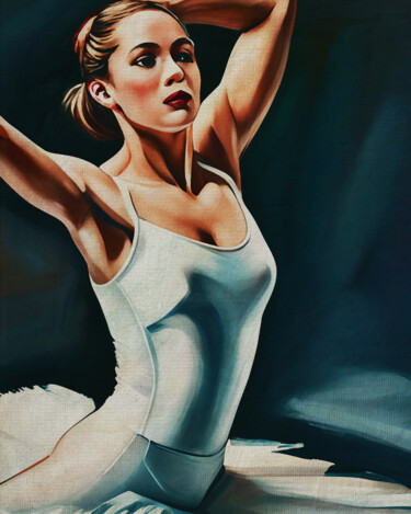 Pintura titulada "Ballerina standing…" por Jan Keteleer, Obra de arte original, Pintura Digital