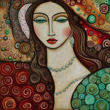 Painting titled "Woman of your dream…" by Jan Keteleer, Original Artwork, Acrylic Mounted on Other rigid panel