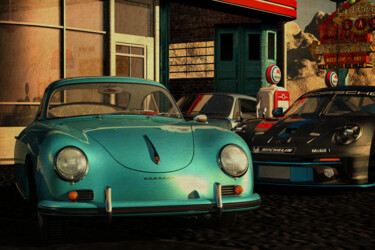 제목이 "Porsche 356 at an o…"인 디지털 아트 Jan Keteleer로, 원작, 3D 모델링