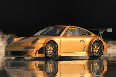 Digitale Kunst mit dem Titel "Porsche GT3 RS CUP…" von Jan Keteleer, Original-Kunstwerk, Digitale Malerei