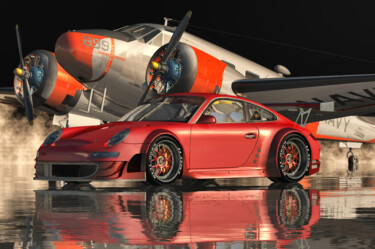 Artes digitais intitulada "Porsche 911GT 3 RS…" por Jan Keteleer, Obras de arte originais, Pintura digital