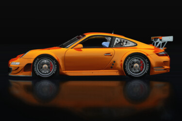 Digitale Kunst getiteld "Porsche 997 GT3 RS…" door Jan Keteleer, Origineel Kunstwerk, Digitaal Schilderwerk