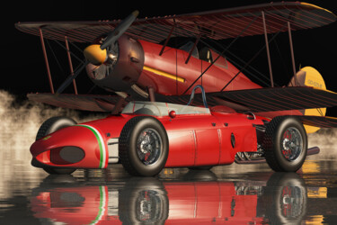 Digitale Kunst getiteld "Ferrari 156 Shark N…" door Jan Keteleer, Origineel Kunstwerk, 3D-modellering