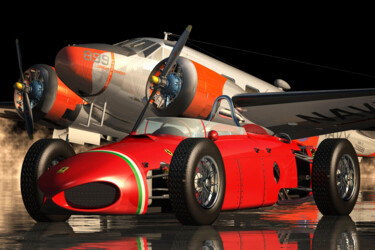 Grafika cyfrowa / sztuka generowana cyfrowo zatytułowany „Ferrari 156 Shark N…” autorstwa Jan Keteleer, Oryginalna praca, mo…