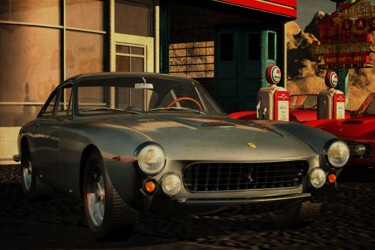 Digital Arts titled "Ferrari 250GT Lusso…" by Jan Keteleer, Original Artwork, 3D Modeling