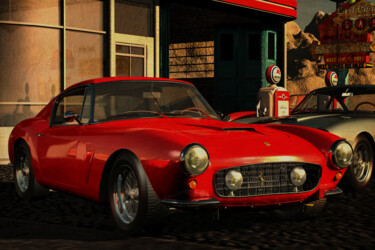 Digitale Kunst mit dem Titel "Ferrari 250GT SWB B…" von Jan Keteleer, Original-Kunstwerk, 3D Modellierung