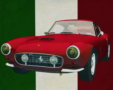 Цифровое искусство под названием "Ferrari 250 GT SWB…" - Jan Keteleer, Подлинное произведение искусства, 3D моделирование