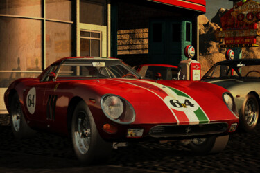 Grafika cyfrowa / sztuka generowana cyfrowo zatytułowany „Ferrari 250 GTO fro…” autorstwa Jan Keteleer, Oryginalna praca, mo…