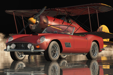 Цифровое искусство под названием "Ferrari 250GT Spyde…" - Jan Keteleer, Подлинное произведение искусства, 3D моделирование