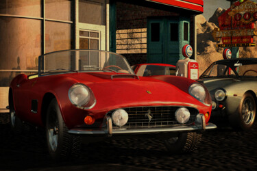 Digital Arts titled "Ferrari 250GT Spyde…" by Jan Keteleer, Original Artwork, 3D Modeling