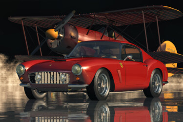 Arte digitale intitolato "Ferrari 250GT SWB B…" da Jan Keteleer, Opera d'arte originale, Modellazione 3D