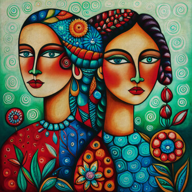 绘画 标题为“Two sisters” 由Jan Keteleer, 原创艺术品, 丙烯