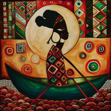 Malerei mit dem Titel "Local African fishe…" von Jan Keteleer, Original-Kunstwerk, Acryl